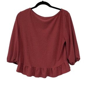 W5 Baby Doll Polka Dot Blouse Shirt Blush Pink Size Medium